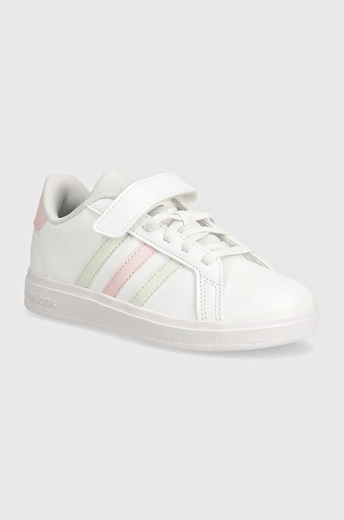 Dětské sneakers boty adidas GRAND COURT 2.0 EL C imitace kůže bílá IE5993