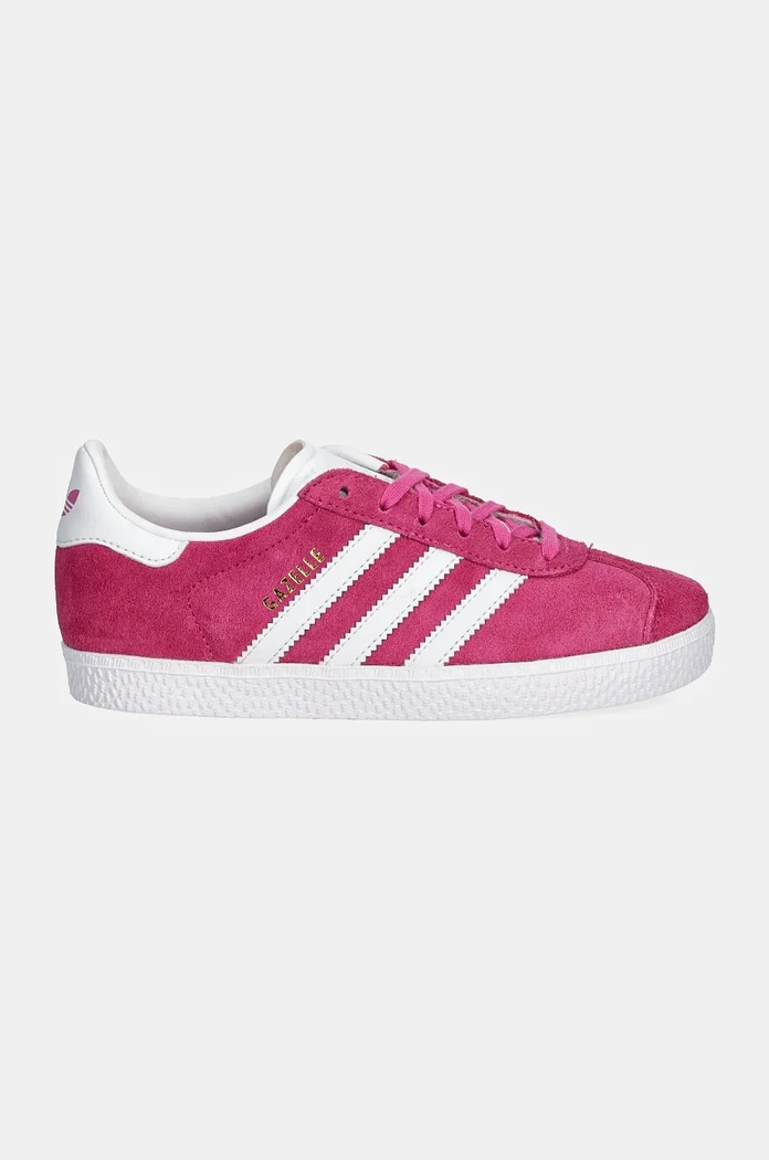 Dječje tenisice od brušene kože adidas Originals GAZELLE C IF9806 roza AW24