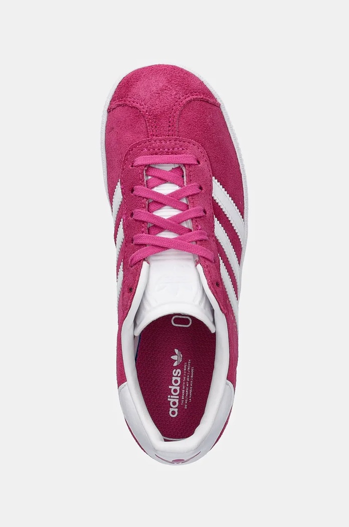 Dječje tenisice od brušene kože adidas Originals GAZELLE C roza IF9806