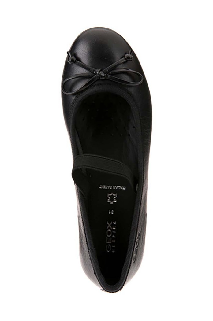 Geox balerini din piele pentru copii JR PLIE' J3455B.00043.35.41 negru