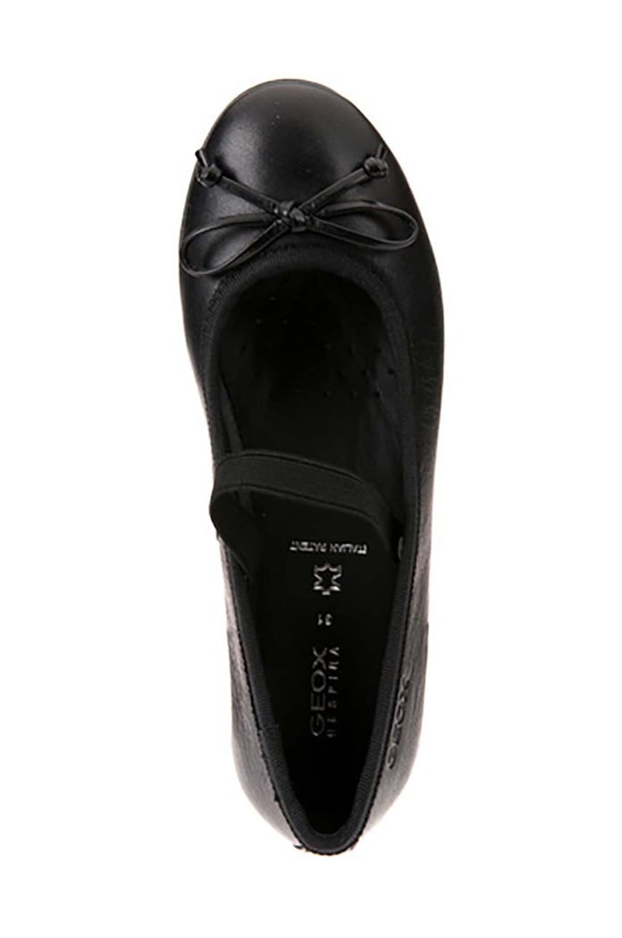 Geox balerini din piele pentru copii JR PLIE' J3455B.00043.35.41 negru