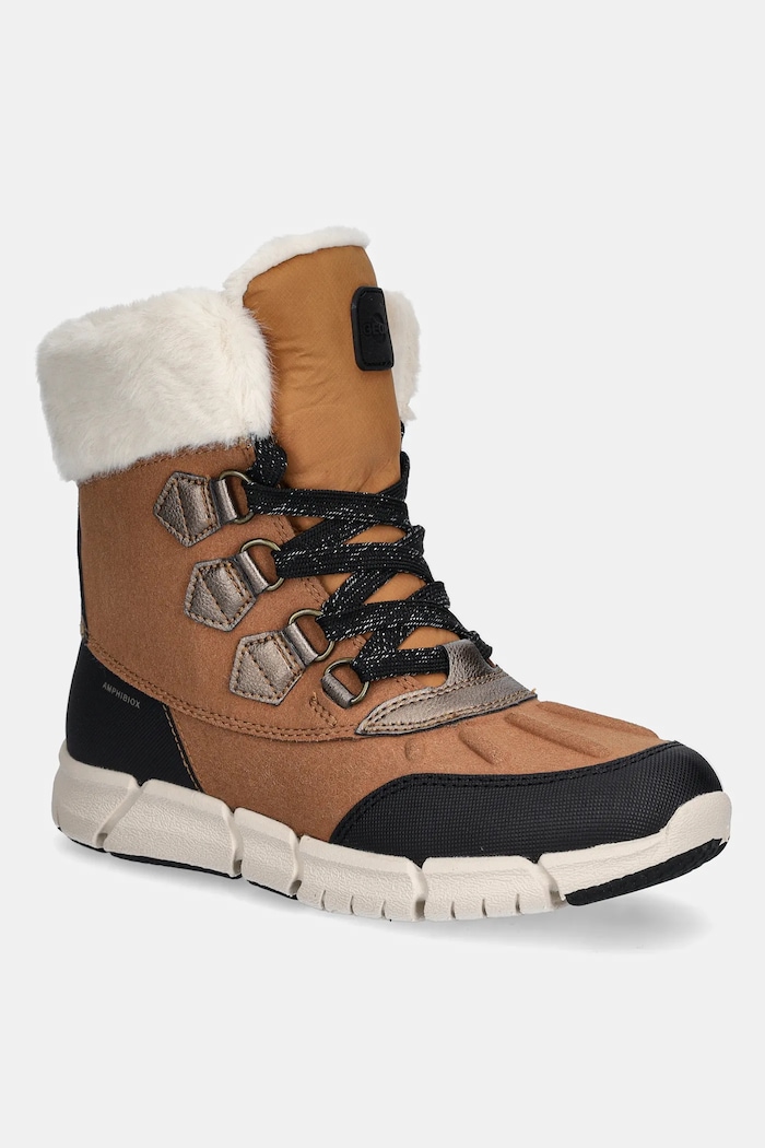Geox buty zimowe dziecięce FLEXYPER AB imitacja skóry licowej brązowy J46APA.0AU50.36.39