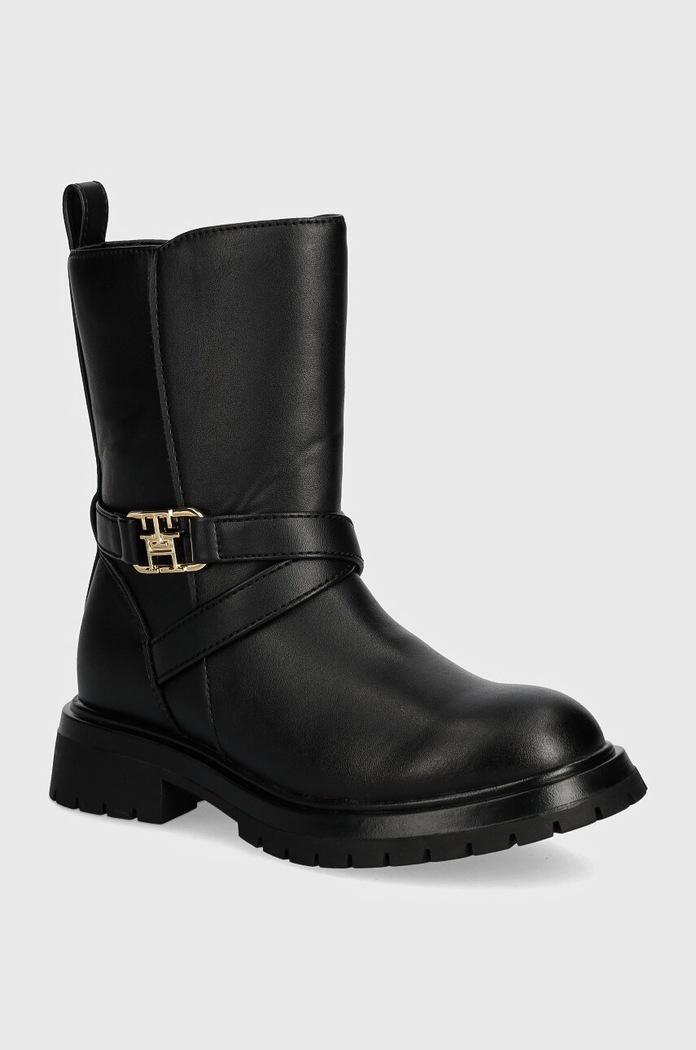 Dětské boty Tommy Hilfiger imitace kůže černá T3A5.33574.30.34