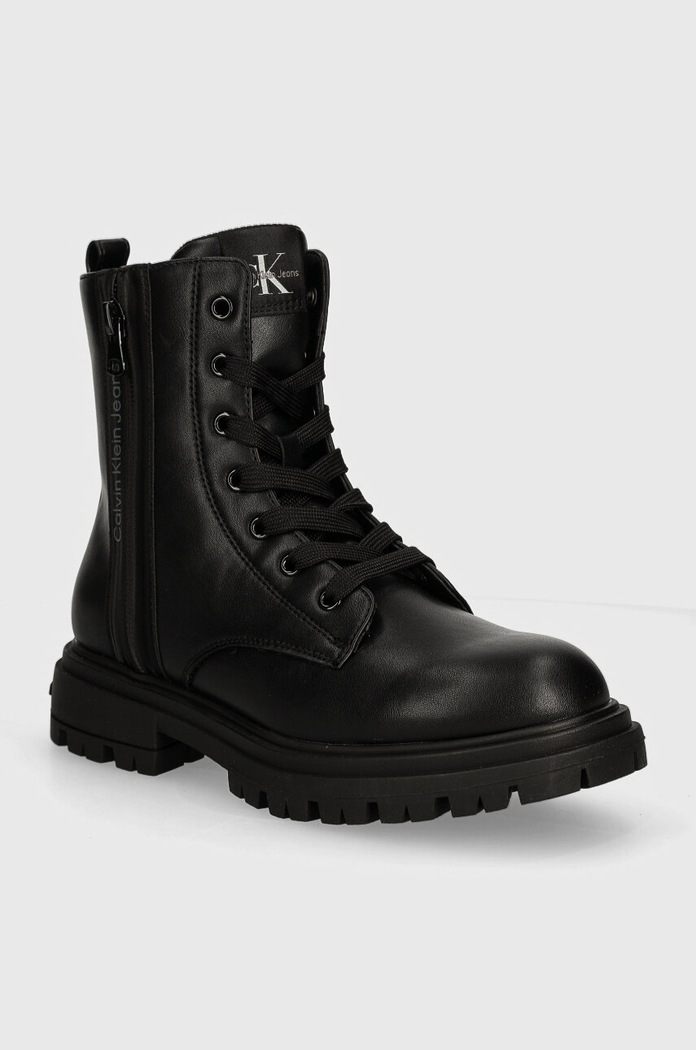 Calvin Klein Jeans workery dziecięce imitacja skóry licowej czarny V3A5.81018.35.39