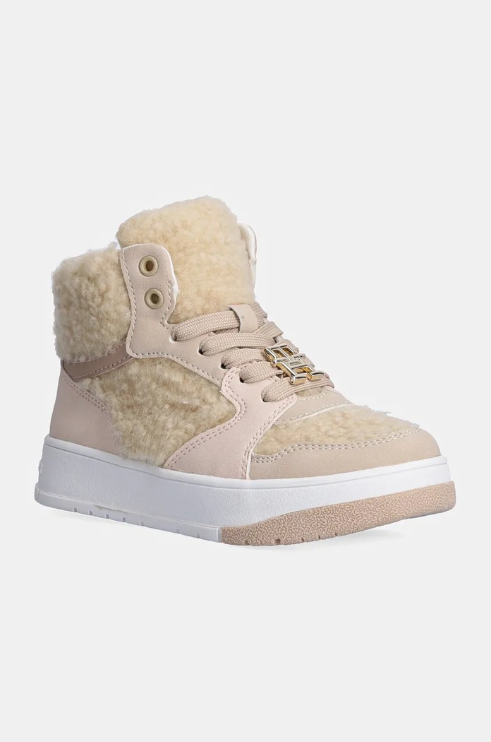 Tommy Hilfiger sneakersy dziecięce imitacja skóry licowej beżowy T3A9.33530.30.34