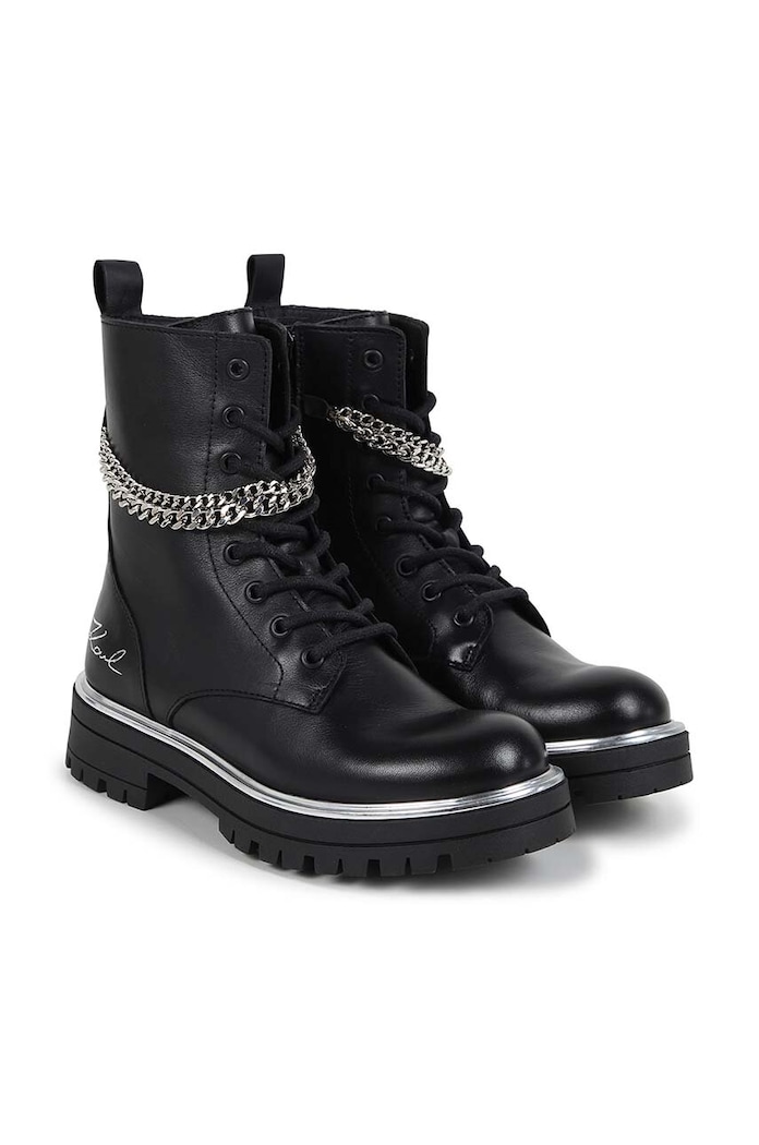 Karl Lagerfeld workery skórzane dziecięce nieocieplane czarny Z30307.36.39