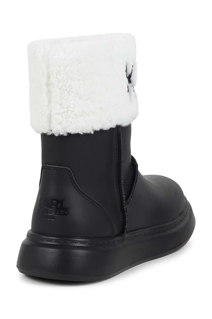 Fete Karl Lagerfeld ghete de iarna pentru copii din piele Z30312.36.39 negru
