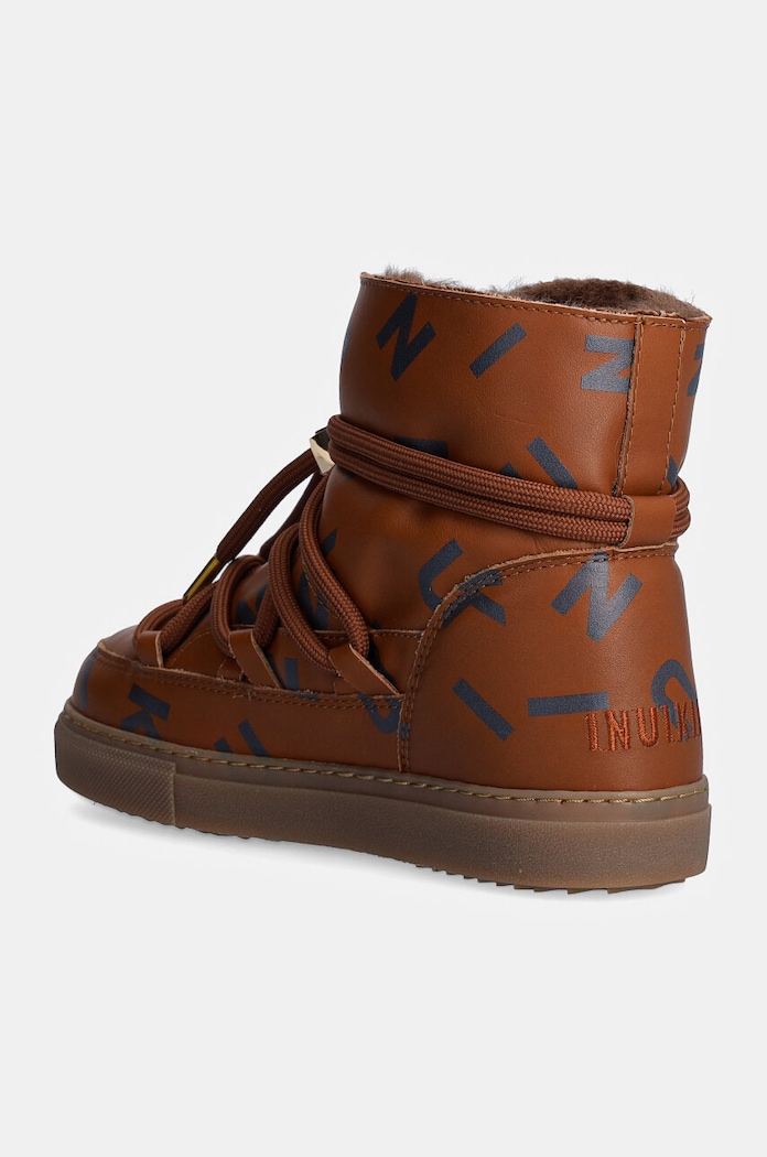 Παπούτσια Παιδικές μπότες χιονιού Inuikii FULL LEATHER PRINT 65202.088 καφέ