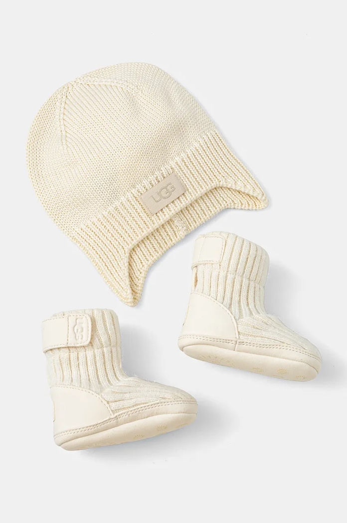 Βρεφικές παντόφλες UGG SKYLAR AND BEANIE συνθετικό μπεζ 1157651I.G