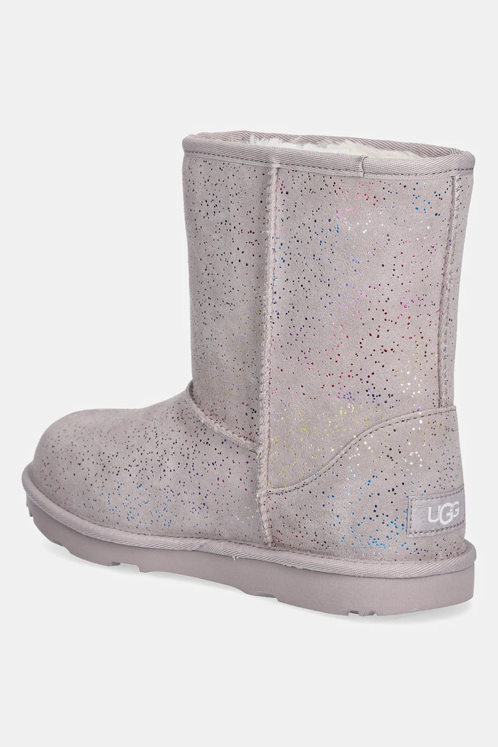 DÍVKA Dětské semišové sněhule UGG KIDS CLASSIC II SHIMMER SKY 1157708K fialová