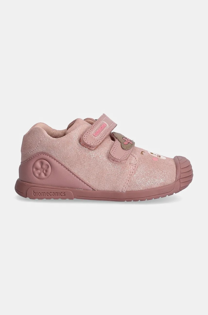 Biomecanics pantofi din piele întoarsă pentru copii 241107 roz AW24