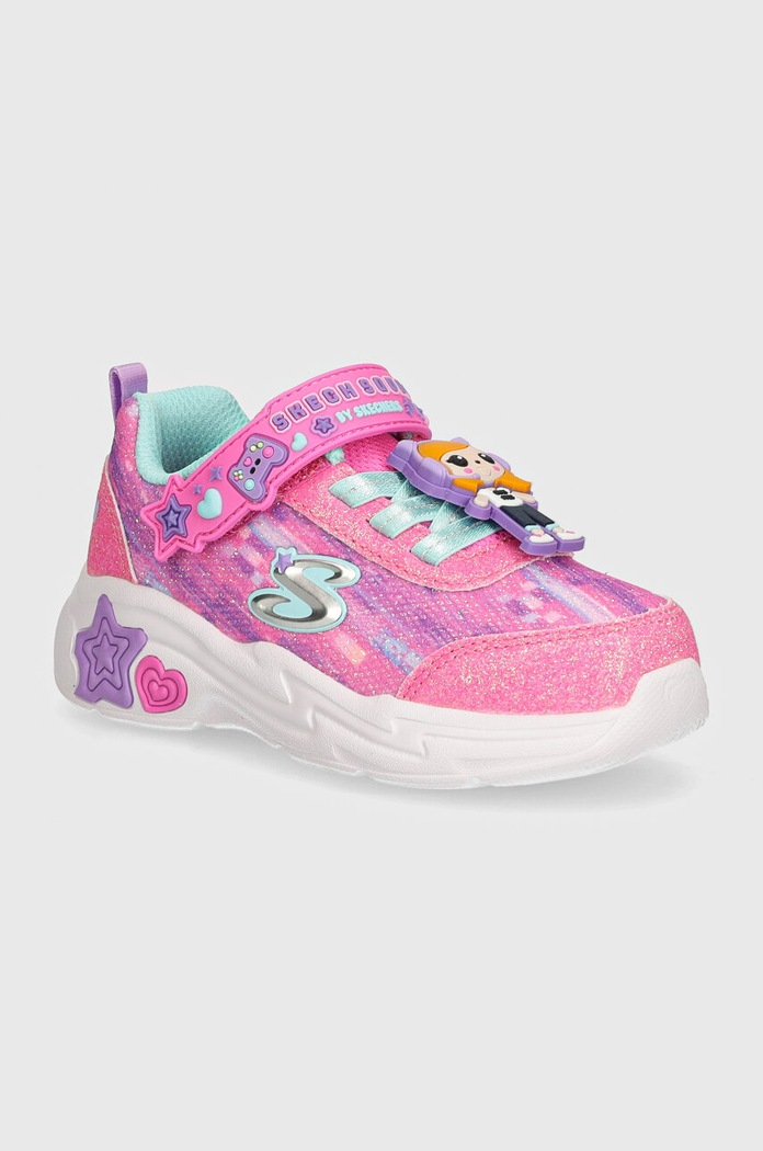 Detské tenisky Skechers SNUGGLE SNEAKS imitácia kože ružová 302214N