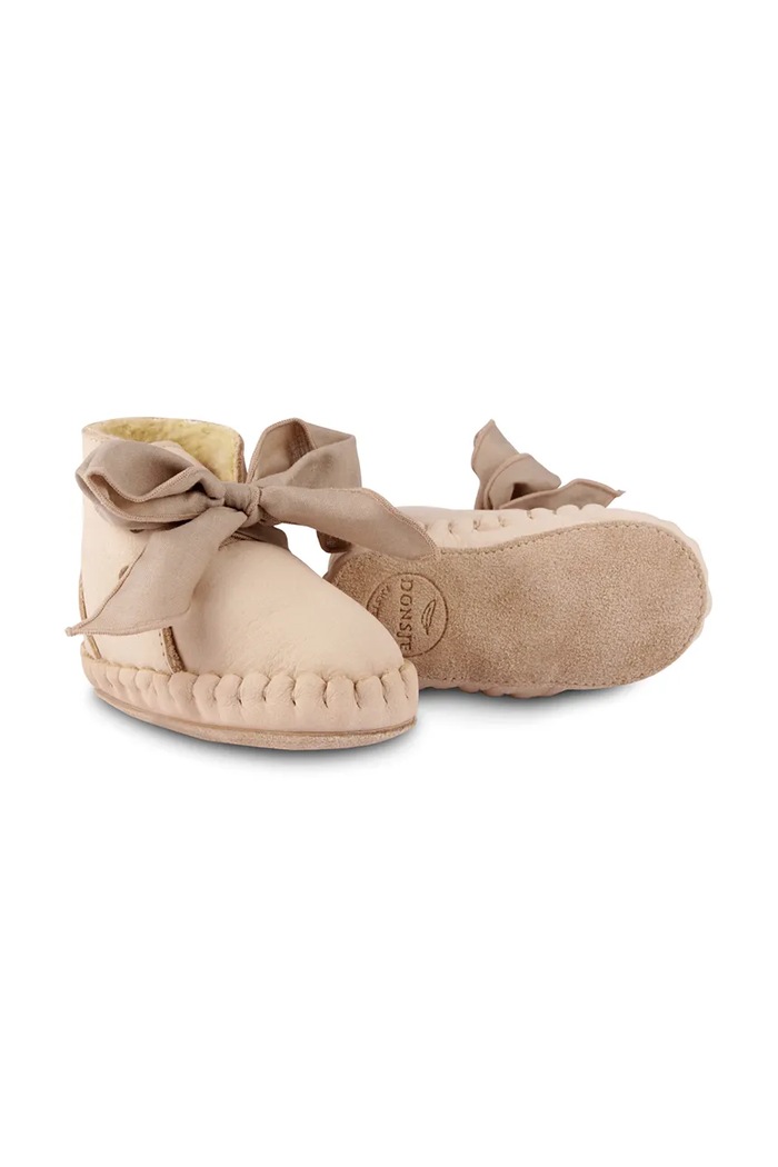 Kojenecké kožené boty Donsje Pina Organza Booties jemné zateplení růžová 1019100.