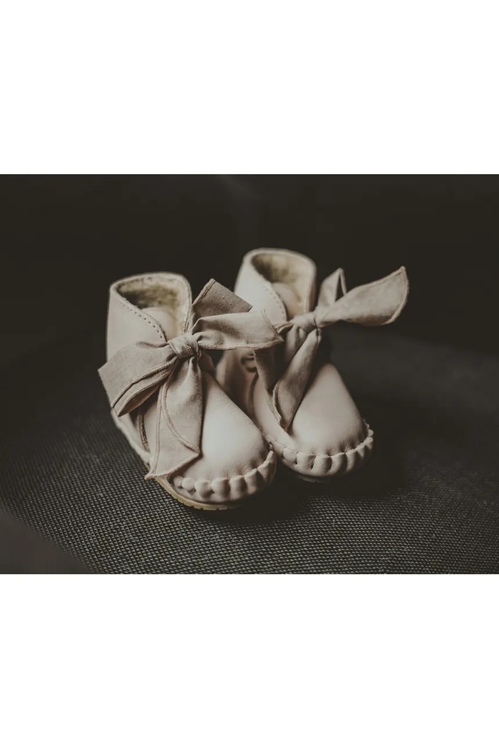 Kojenecké kožené boty Donsje Pina Organza Booties 1019100. růžová