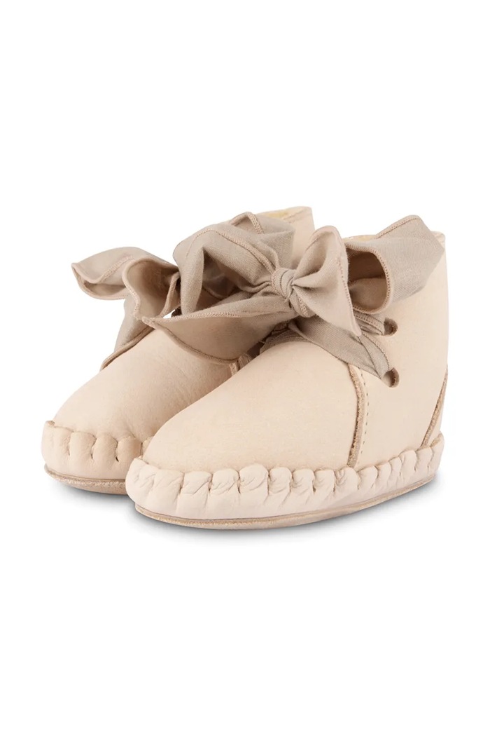 DÍVKA Kojenecké kožené boty Donsje Pina Organza Booties 1019100. růžová