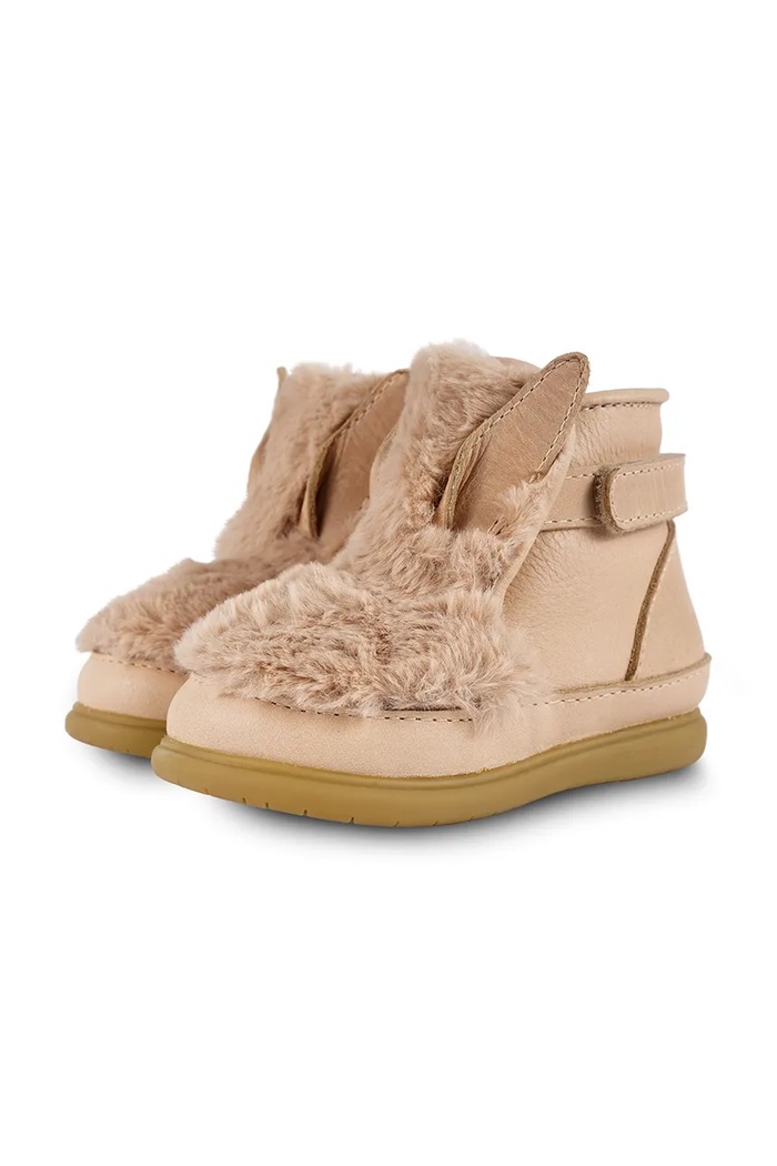 Djevojčice Dječje zimske cipele od brušene kože Donsje Roumi Shoes Fluffy Bunny 1500902. bež