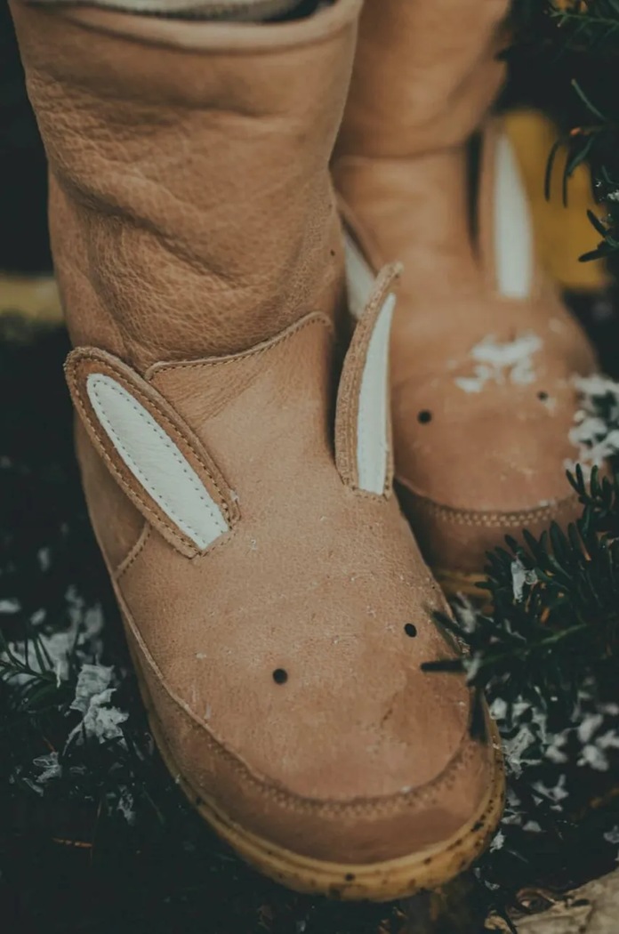 Donsje scarpe invernali in pelle bambino/a Wadudu Classic Boots Bunny pelle fiore beige 2022002.29.33