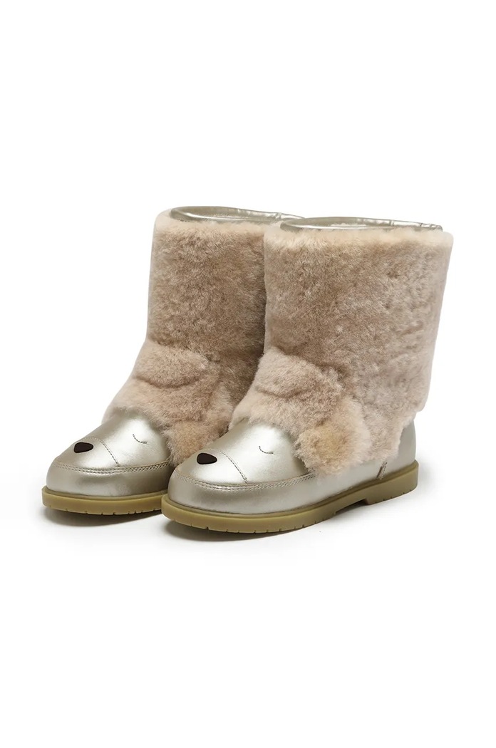 DÍVKA Dětské kožené zimní boty Donsje Wadudu Exclusive Boots Poodle 2022121.22.28 béžová