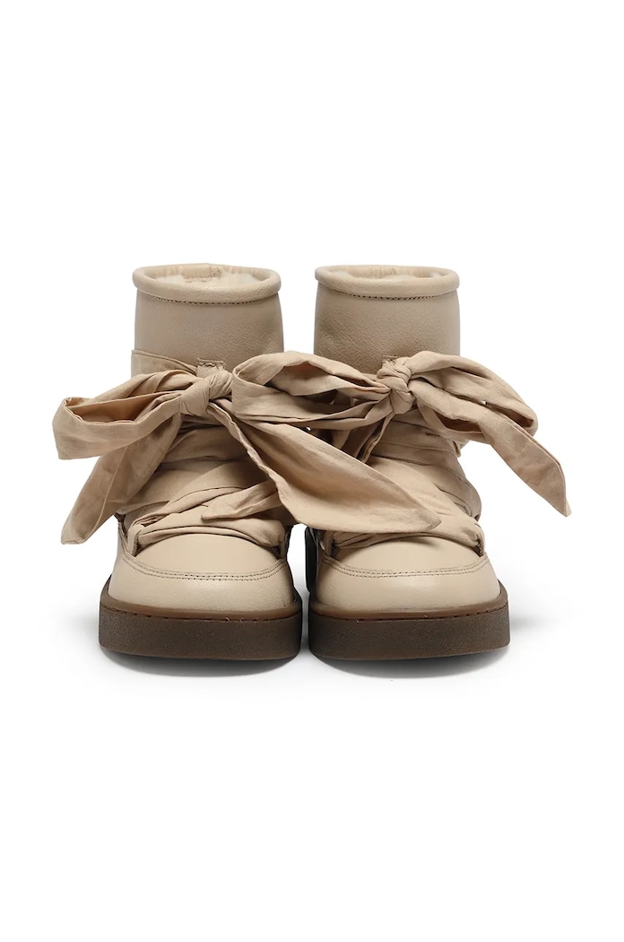 DÍVKA Dětské kožené sněhule Donsje Ganza Boots 2024300.29.33 béžová