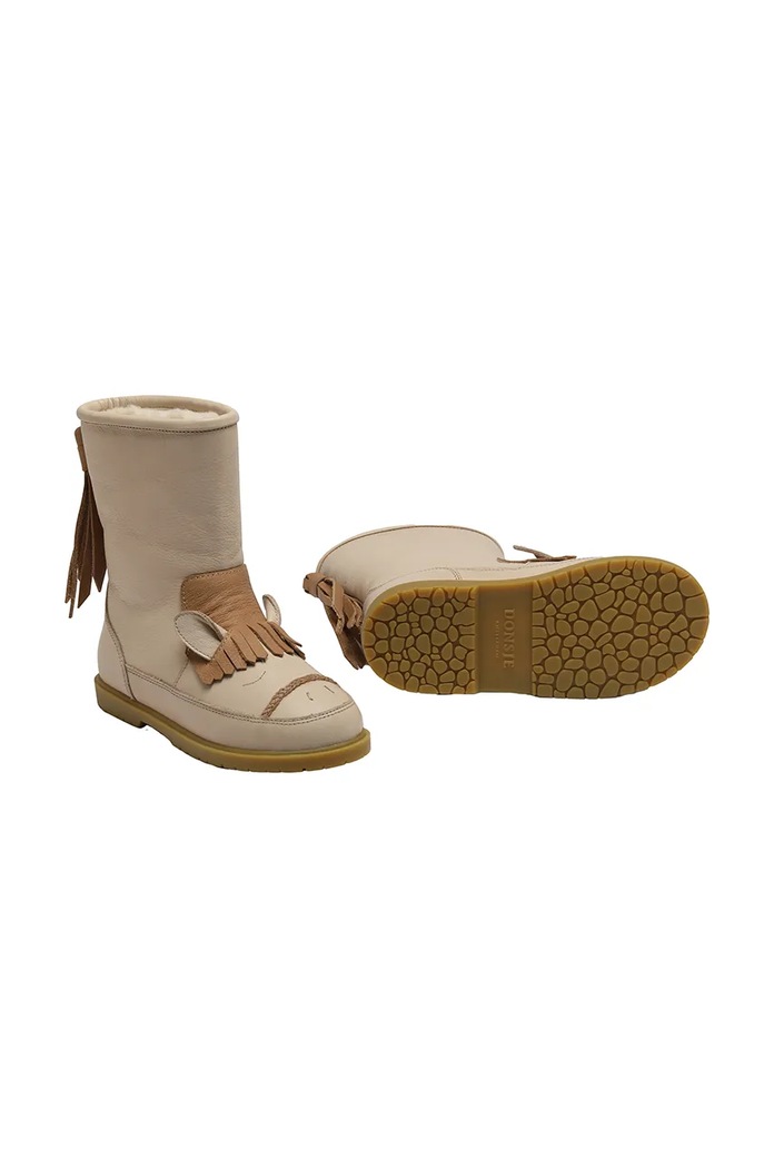 Detské zimné kožené topánky Donsje Wadudu Special Boots Horse 2122021.29.33 béžová AW24