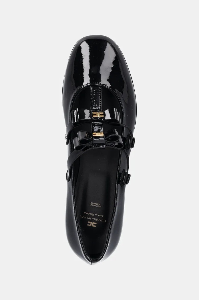 Baleriny skórzane dziecięce Elisabetta Franchi F4A3.E0093.0286 czarny
