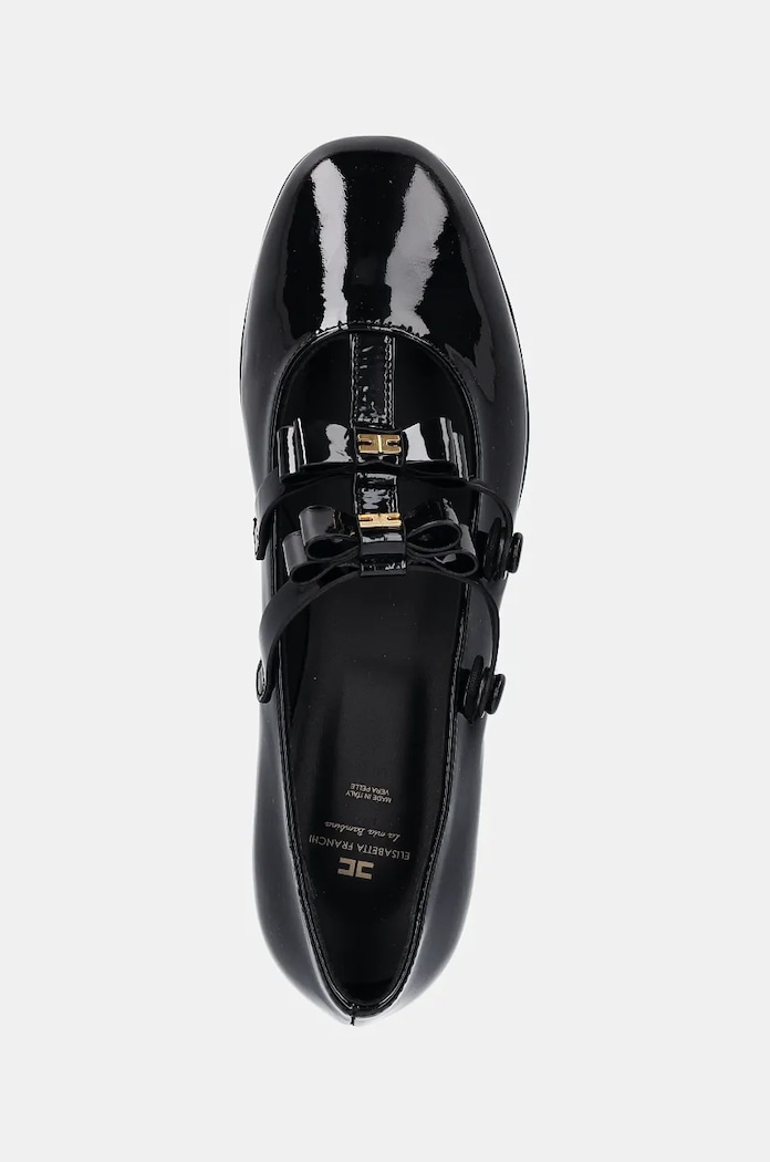 Baleriny skórzane dziecięce Elisabetta Franchi F4A3.E0093.0286 czarny