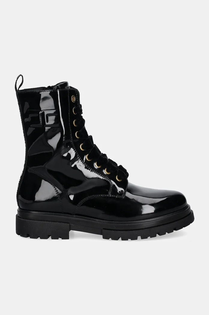 Elisabetta Franchi workery skórzane dziecięce F4A5.E0137.1780 czarny AW24