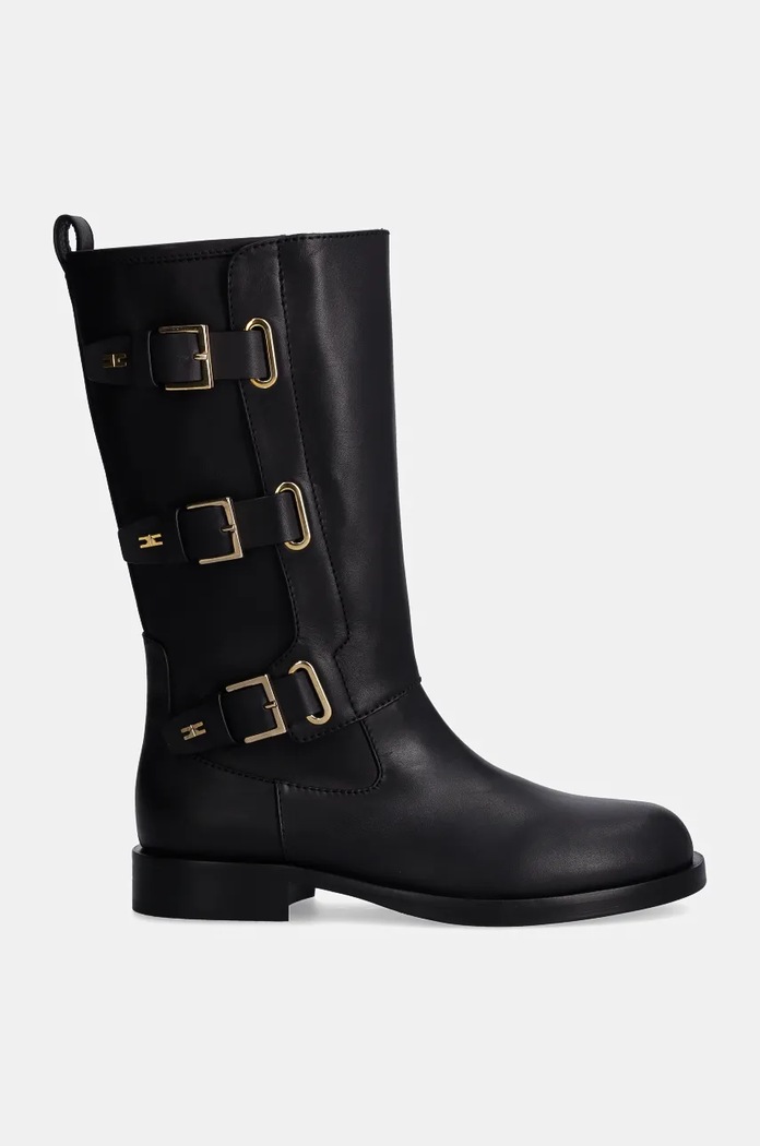 Elisabetta Franchi botki skórzane F4A6.E0159.1251 czarny AW24