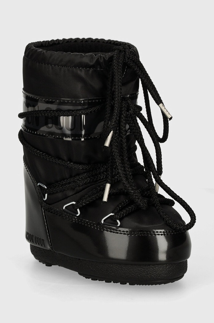 Moon Boot śniegowce dziecięce ICON GLANCE imitacja skóry licowej czarny 80D1401680