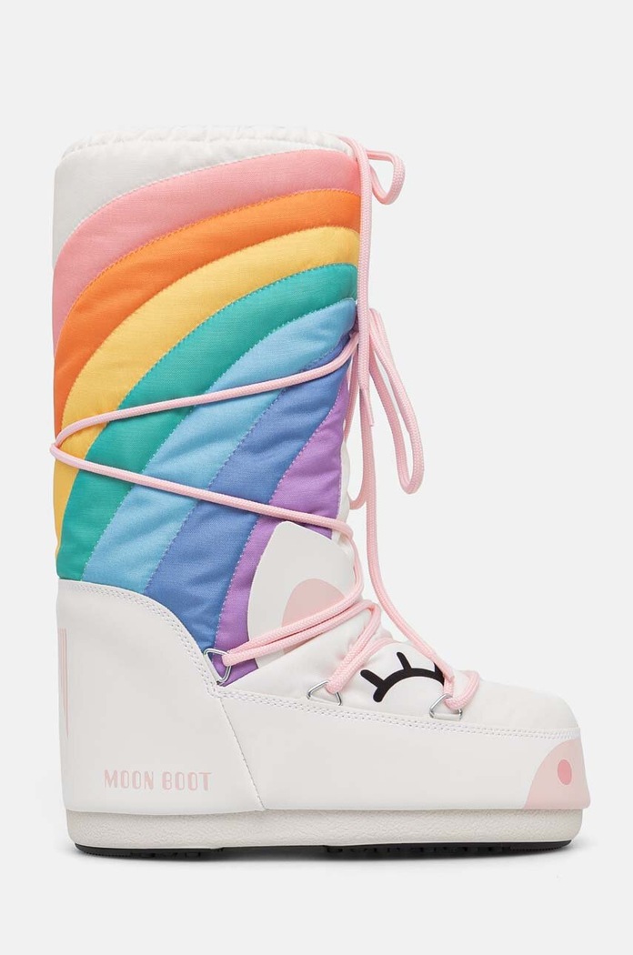 Dětské sněhule Moon Boot ICON UNICORN imitace kůže bílá 80D3400270