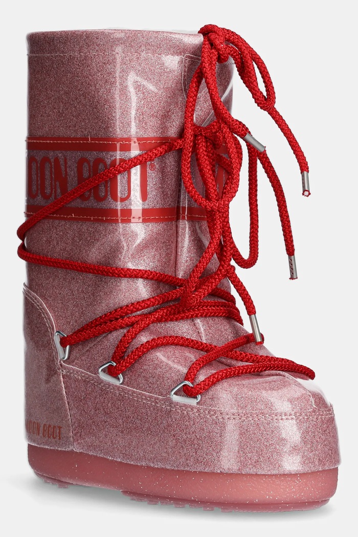 Moon Boot śniegowce dziecięce ICON JR GLITTER ocieplane różowy 80D3400290