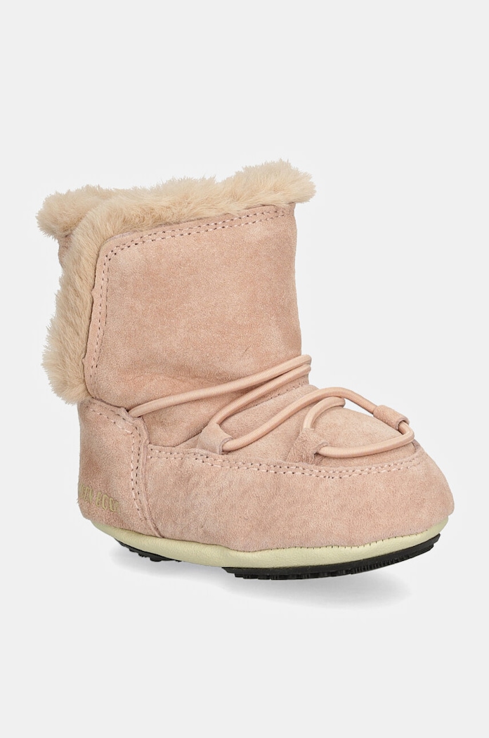 Otroške snežke iz semiša Moon Boot CRIB SUEDE Semiš roza 80D3401030.G