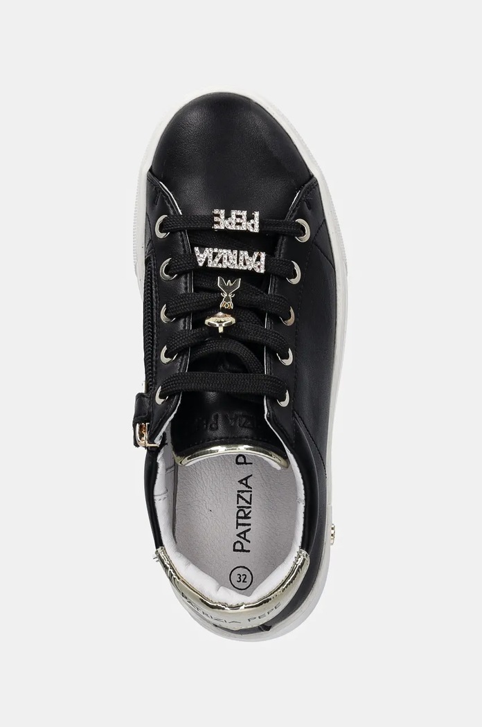 Patrizia Pepe sneakersy skórzane dziecięce czarny PPJ850.30.34