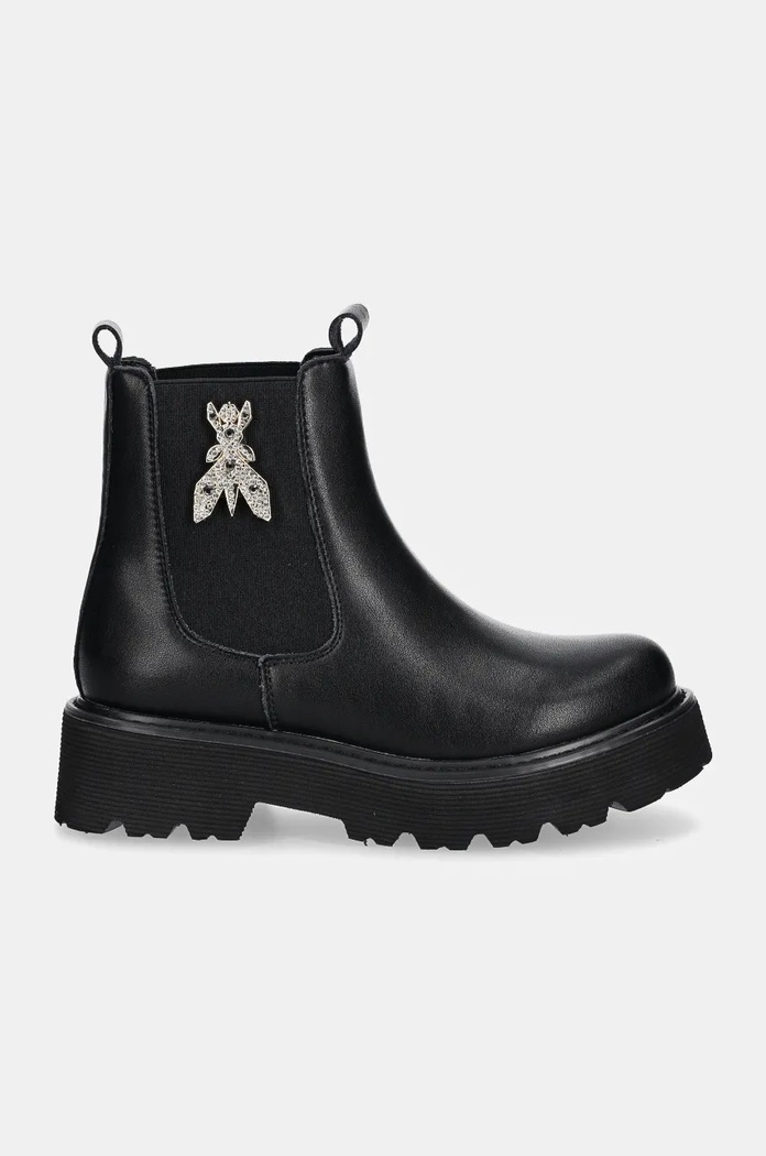 Δερμάτινες μπότες Patrizia Pepe Girl PPJ885.35.41 μαύρο AW24