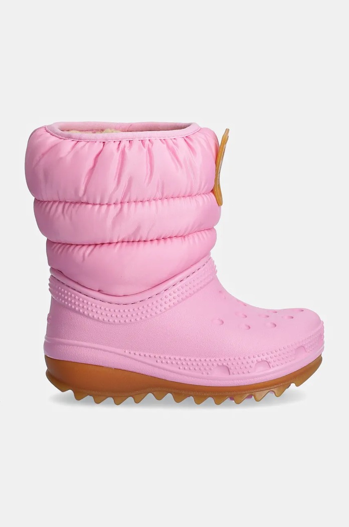 Παιδικές μπότες χιονιού Crocs CLASSIC NEO PUFF BOOT 207683.G.CLASSIC.NEO.PU ροζ AW24
