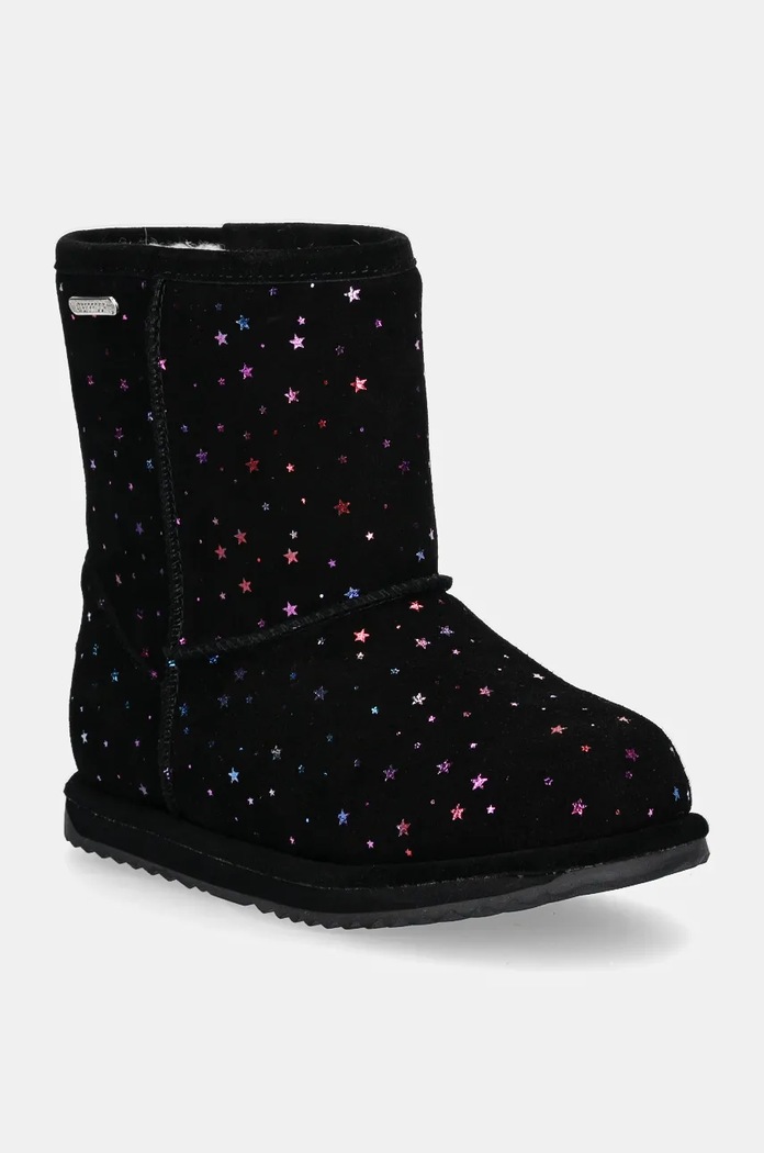 Dětské semišové sněhule Emu Australia Sparkle Brumby zateplené černá K13100.Spa