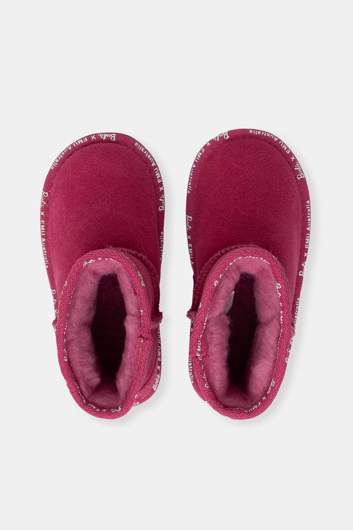 Dječje cipele za snijeg od brušene kože Emu Australia Barbie Wallaby Mini roza K13153.Bar
