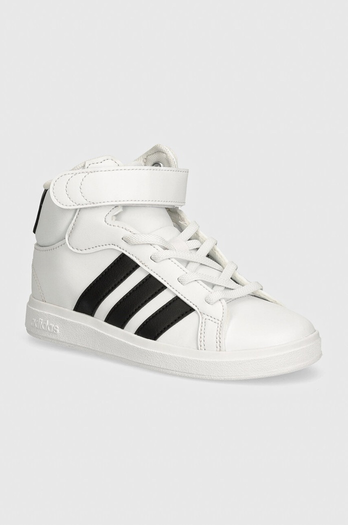 Dětské sneakers boty adidas GRAND COURT MID imitace kůže bílá IE3862