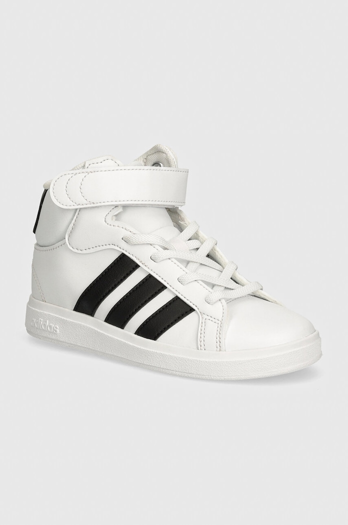 Dětské sneakers boty adidas GRAND COURT MID imitace kůže bílá IE3862