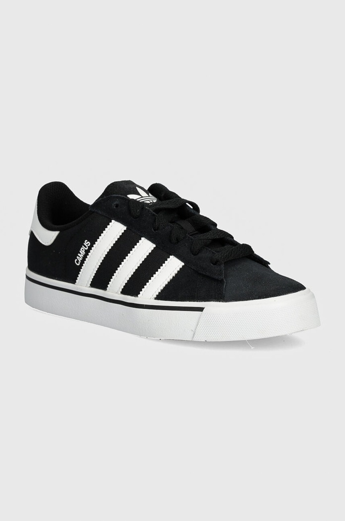 Dětské kožené sneakers boty adidas Originals CAMPUS VULC semišová kůže černá IH8038