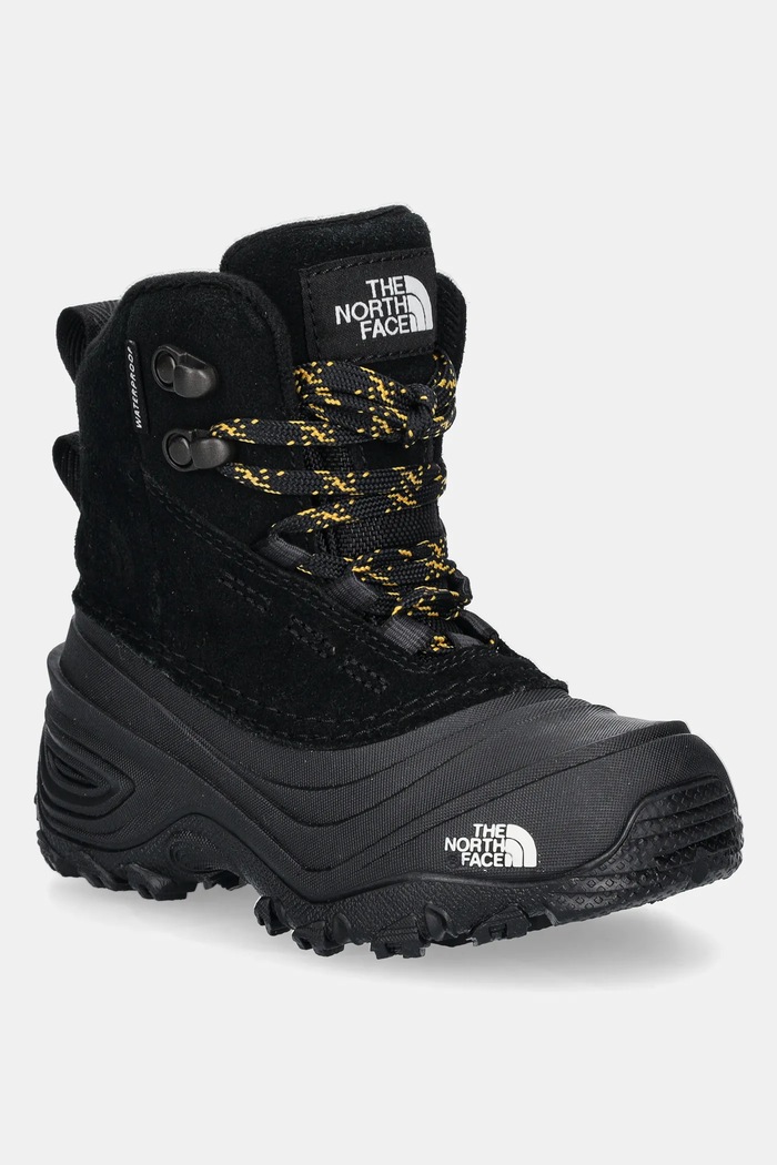 The North Face buty zamszowe dziecięce CHILKAT V LACE WP ocieplane czarny NF0A7W5YKX71