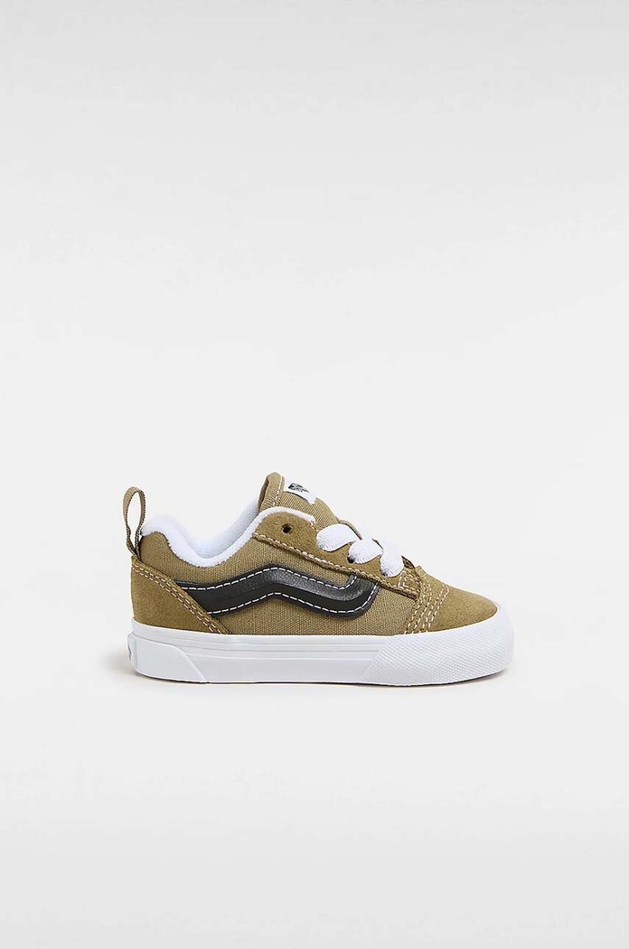 Dětské tenisky Vans Knu Skool Elastic Lace semišová kůže zelená VN000D0KBIQ1