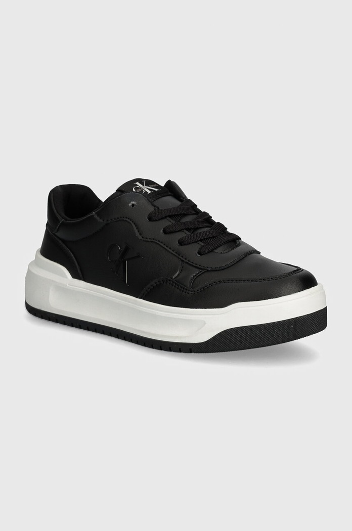 Παιδικά sneakers Calvin Klein Jeans απομίμηση λείου δέρματος μαύρο V3A9.80980.35.39