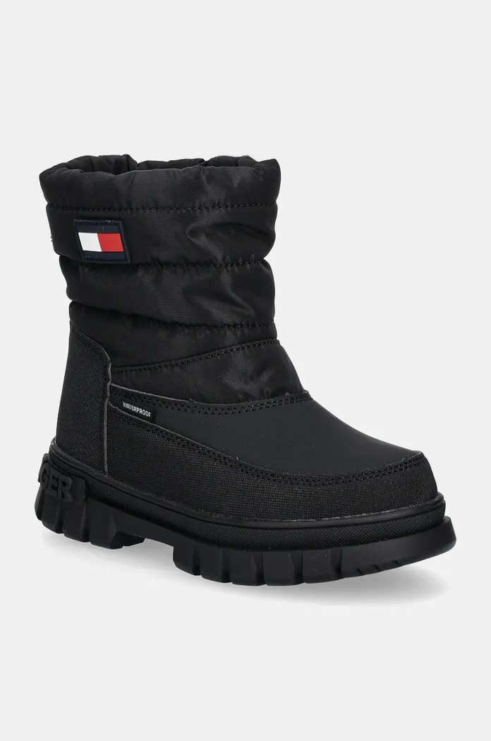 Παιδικές μπότες χιονιού Tommy Hilfiger απομίμηση λείου δέρματος μαύρο T3X5.33715.30.34
