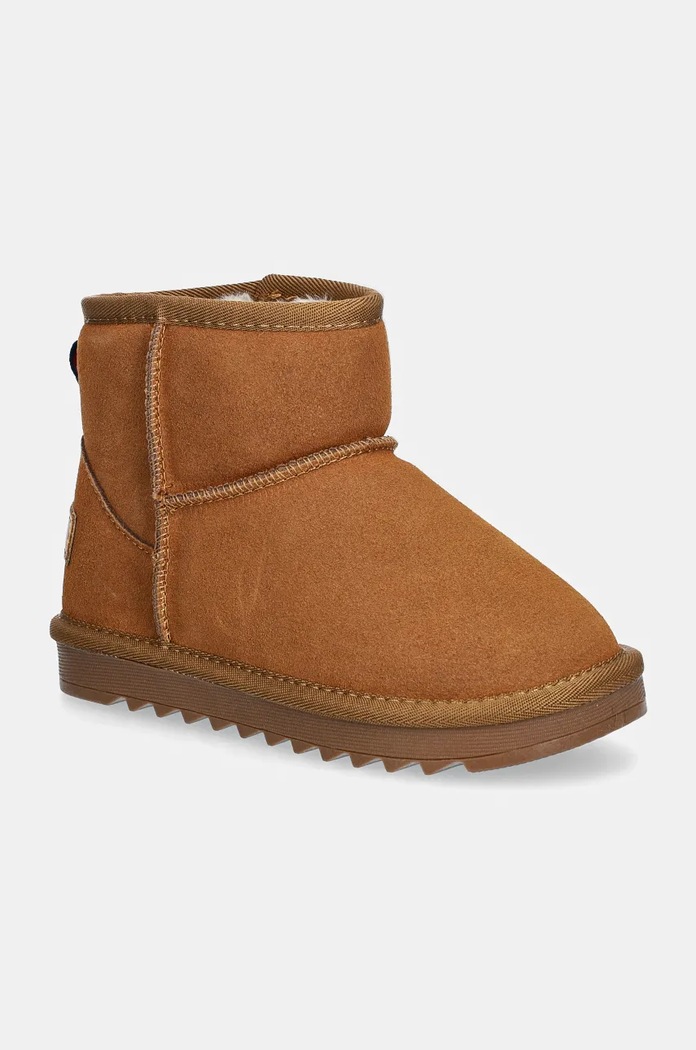 Dětské semišové sněhule Tommy Hilfiger textilní hnědá T3A5.33615.30.34