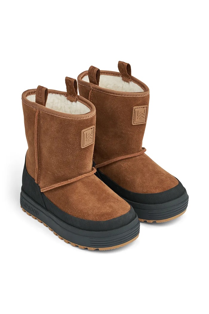 Μπότες χιονιού σουέτ για παιδιά Liewood Mattie Suede Boot LW19227 καφέ AW24