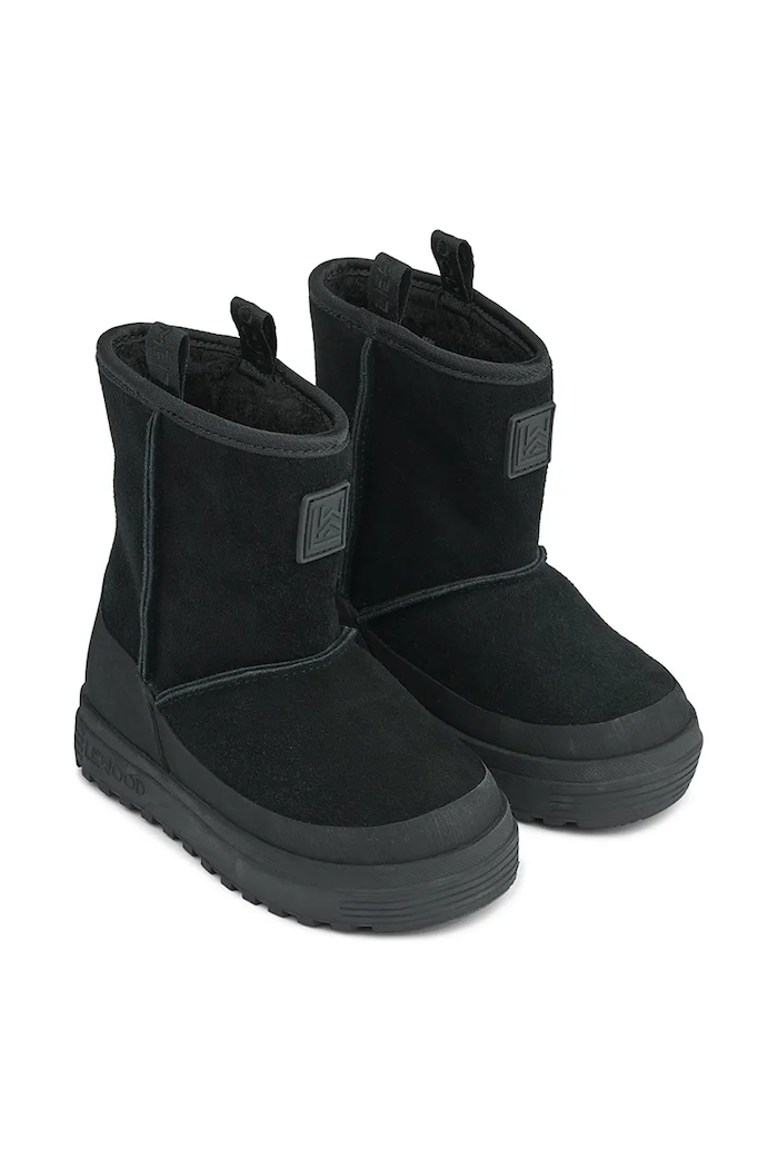 Detské semišové snehule Liewood Mattie Suede Boot zateplené čierna LW19227