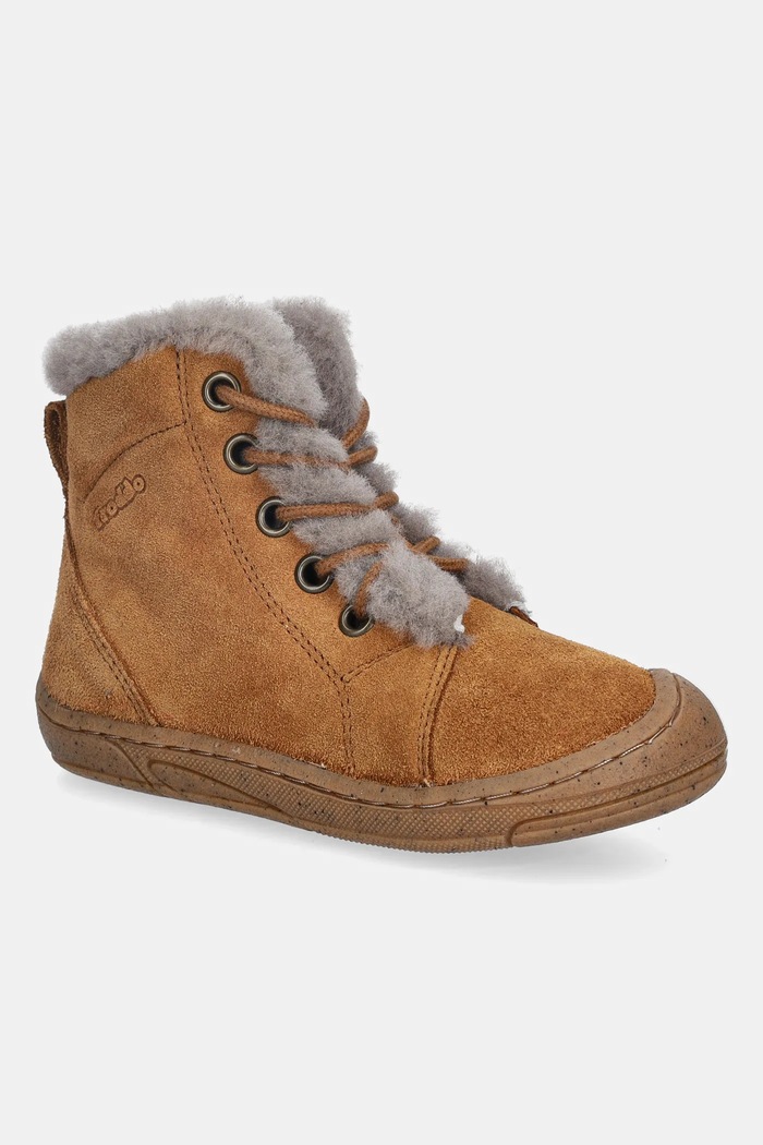 Froddo Cizme de iarnă pentru copii din piele întoarsă MINNI SUEDE LACES maro G2110140.25.26