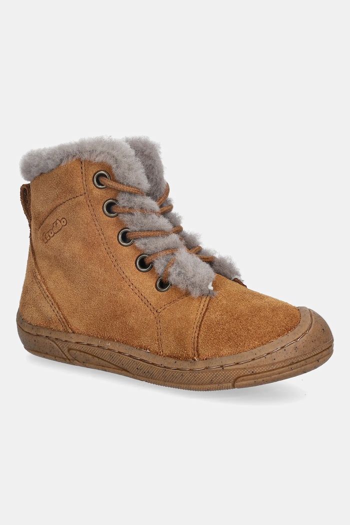 Froddo Cizme de iarnă pentru copii din piele întoarsă MINNI SUEDE LACES maro G2110140.25.26