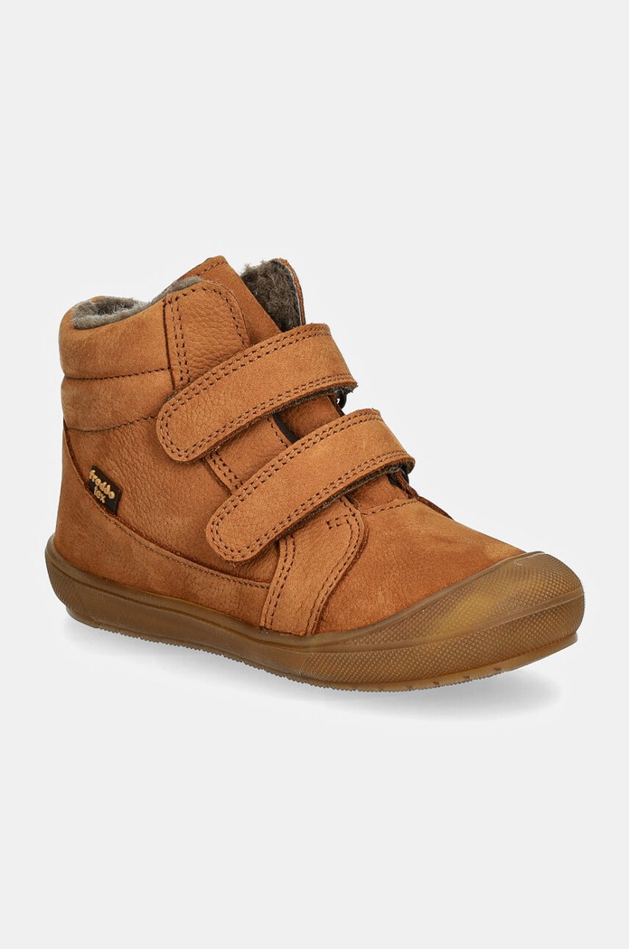 Dětské zimní boty z nubuku Froddo OLLIE WOOL TEX suchý zip hnědá G2110138.25.28